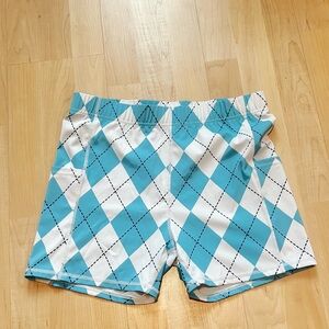 Blue Biker shorts plaid tennis shorts with pockets size M challengers costume